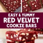 easy and yummy red velvet cookie bars