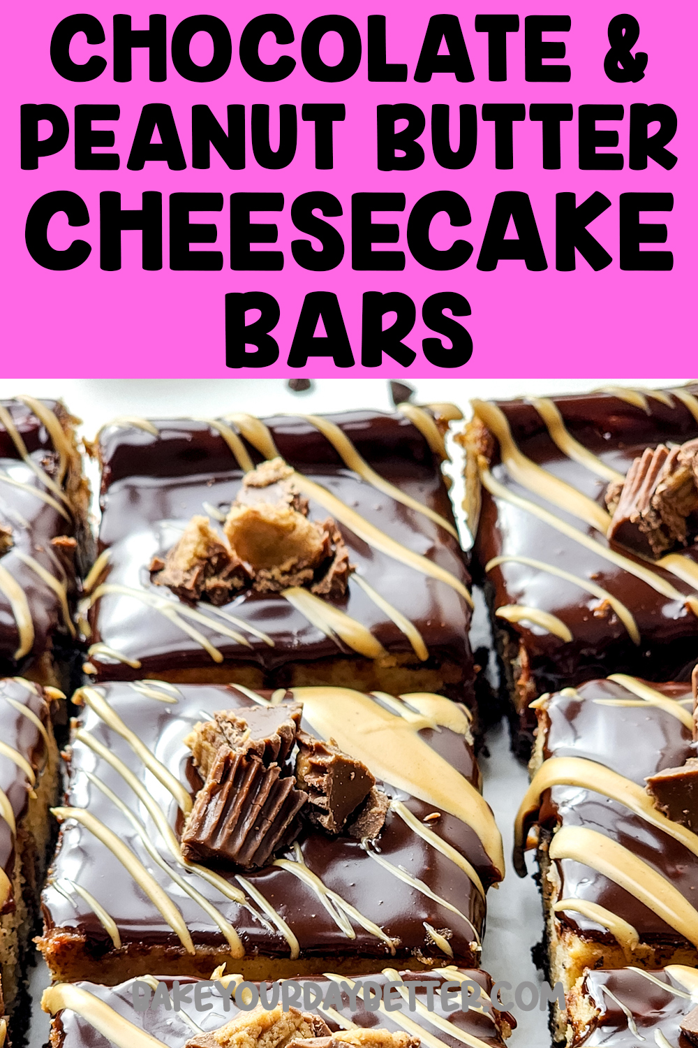 chocolate and peanut butter cheesecake bars