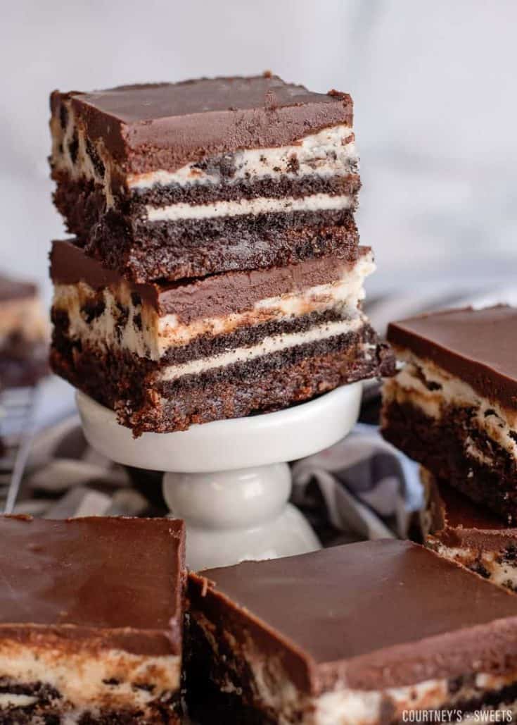layered oreo brownies with ganache frosting 35