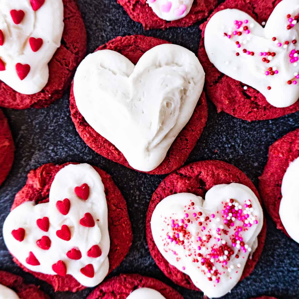 red velvet cake cookies featured