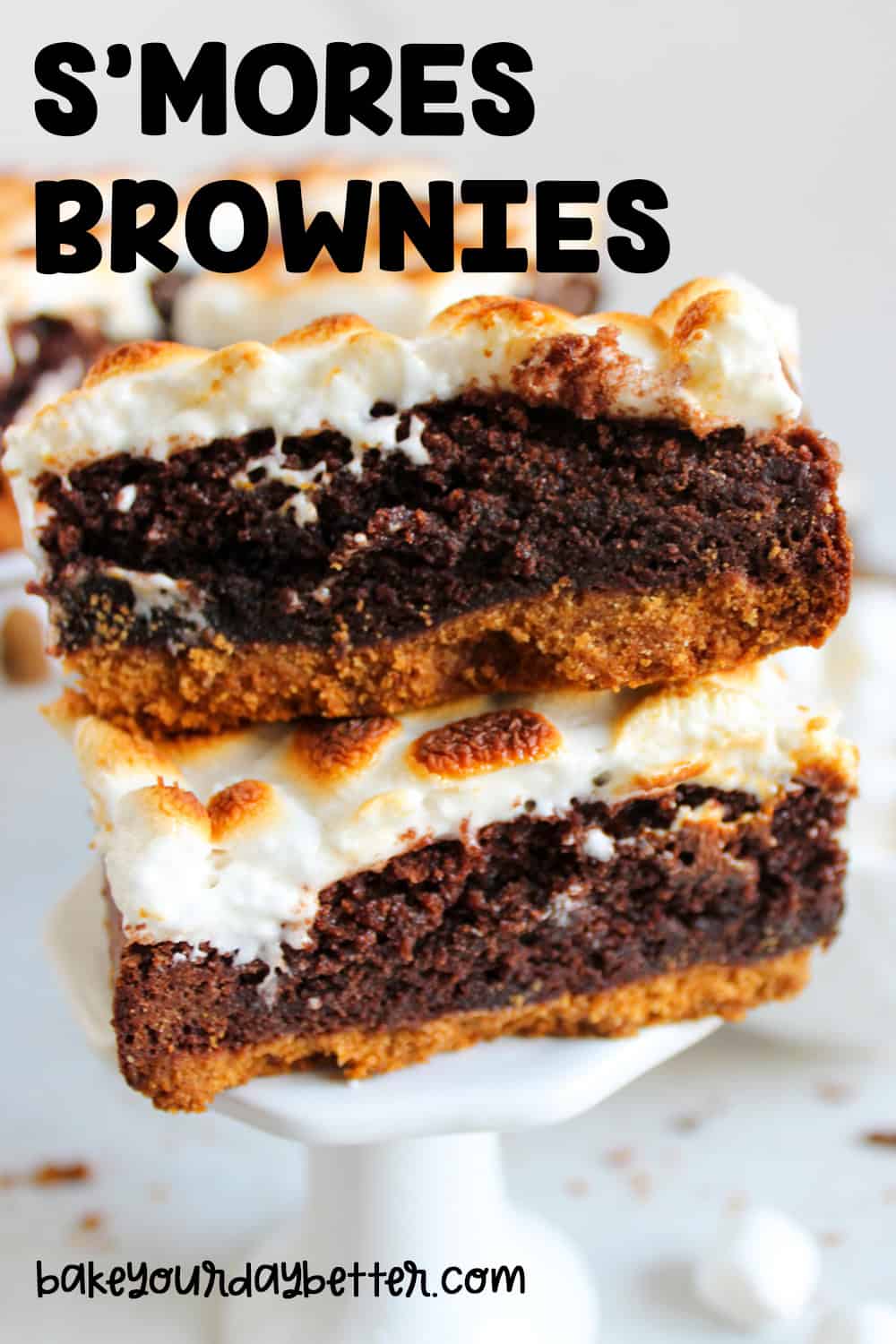 picture of s'mores brownies with text overlay that says: s'mores brownies