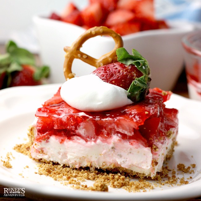 Fresh Strawberry Pretzel Dessert hero2wm