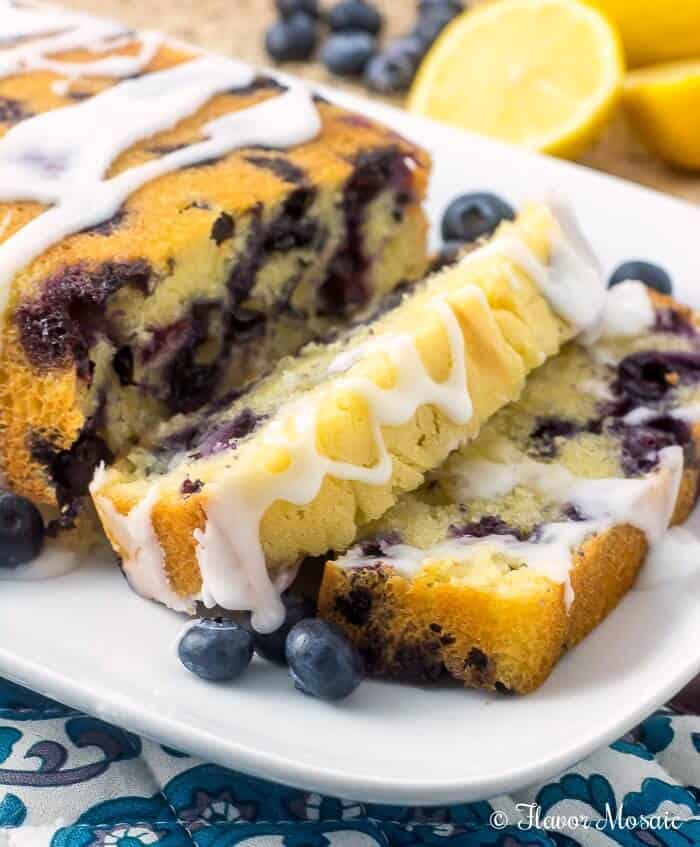 Glazed Lemon Blueberry Pound Cake 7
