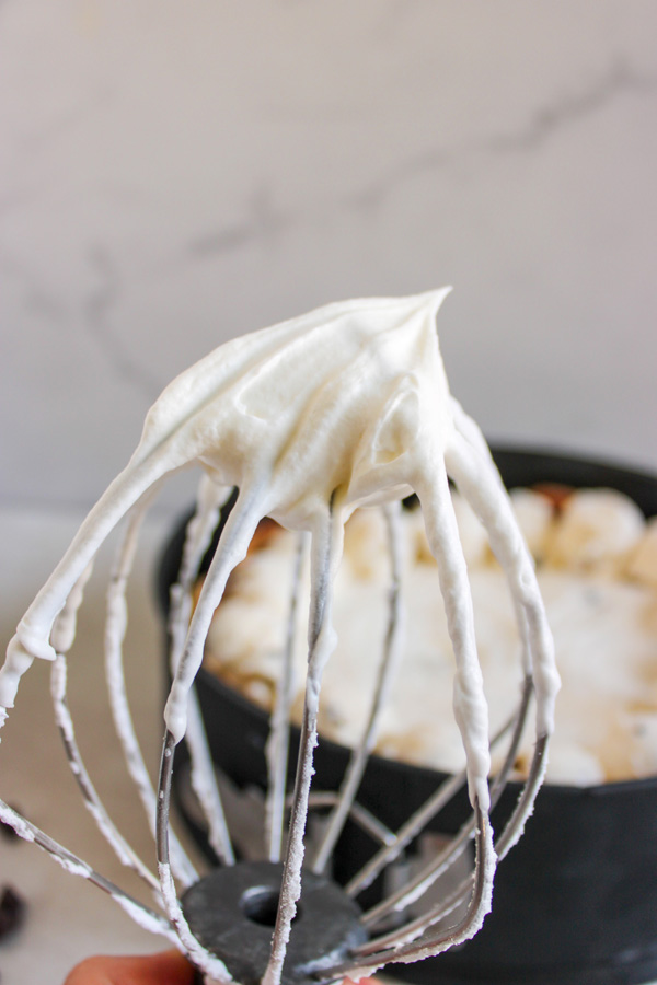 whipped cream with stiff peaks