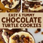 easy and yummy chocolate turtle cookies