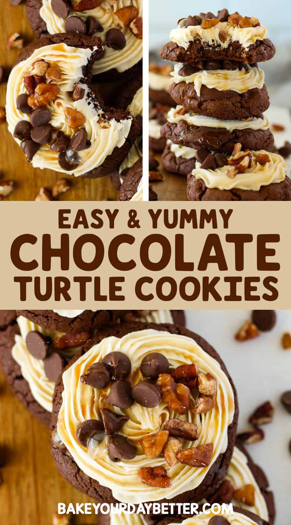 easy and yummy chocolate turtle cookies