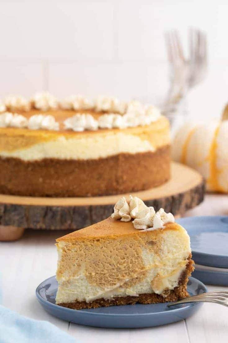 side pumpkin swirl cheesecake
