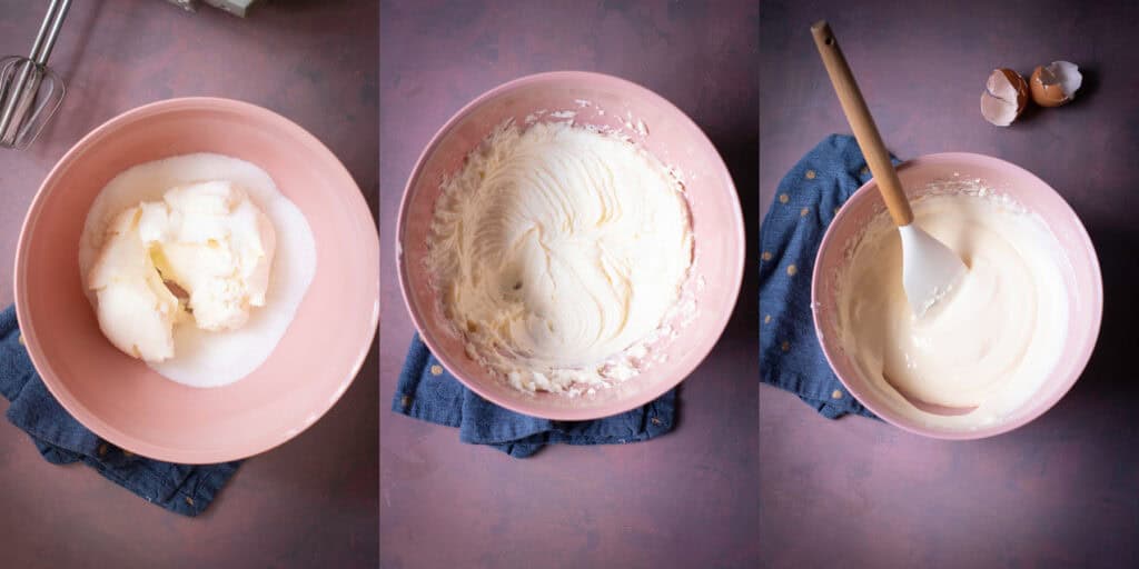 making the cheesecake filling