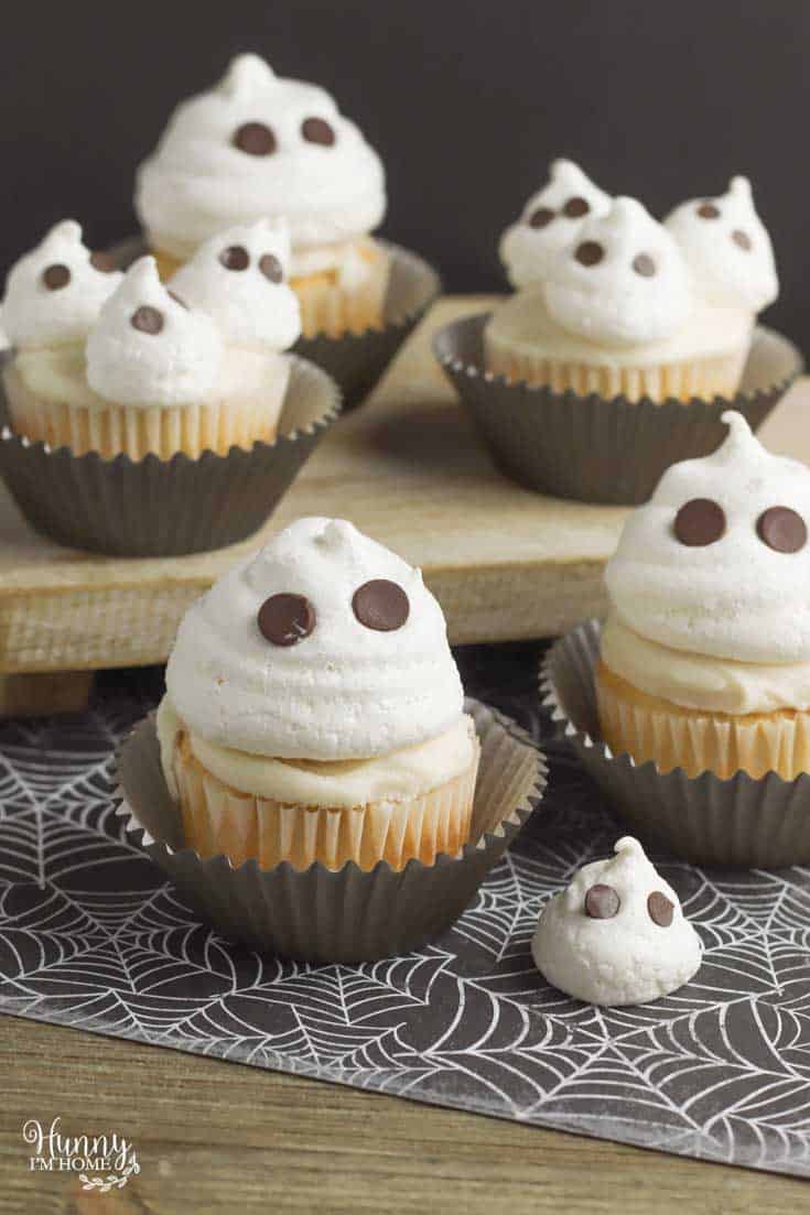 Finished ghost cupcakes