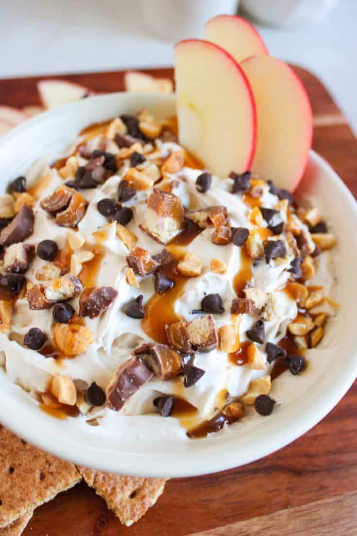 caramel twix apple dip