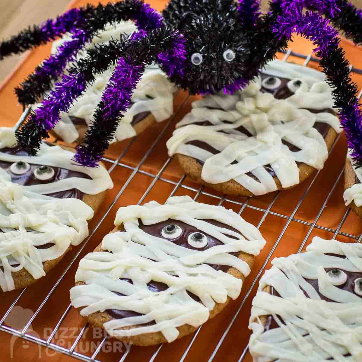 easy halloween mummy cookie recipe feature