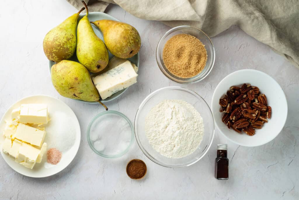 overhead shot of ingredients on counter