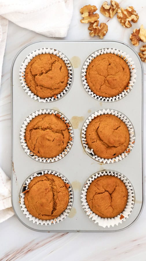 pumpkin muffins after baking