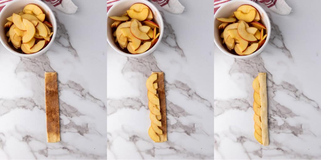 creating the apple tart rosettes