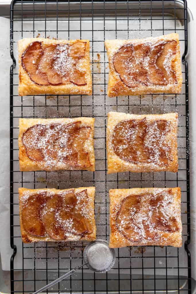 puff pastries on cooling rack