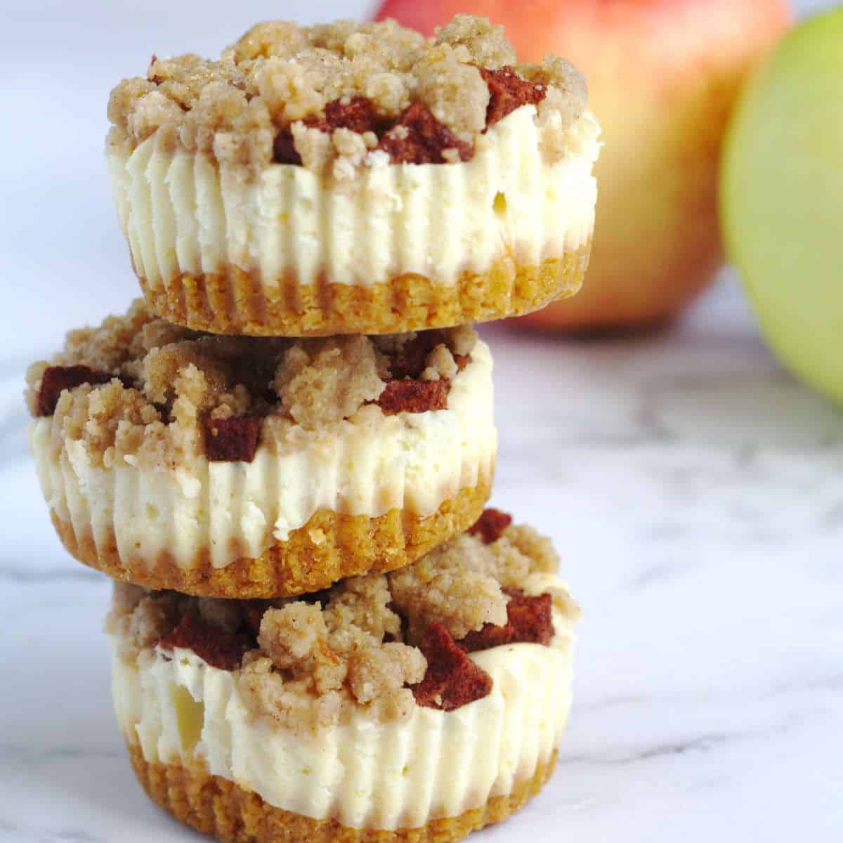 Mini Apple Crisp Cheesecakes