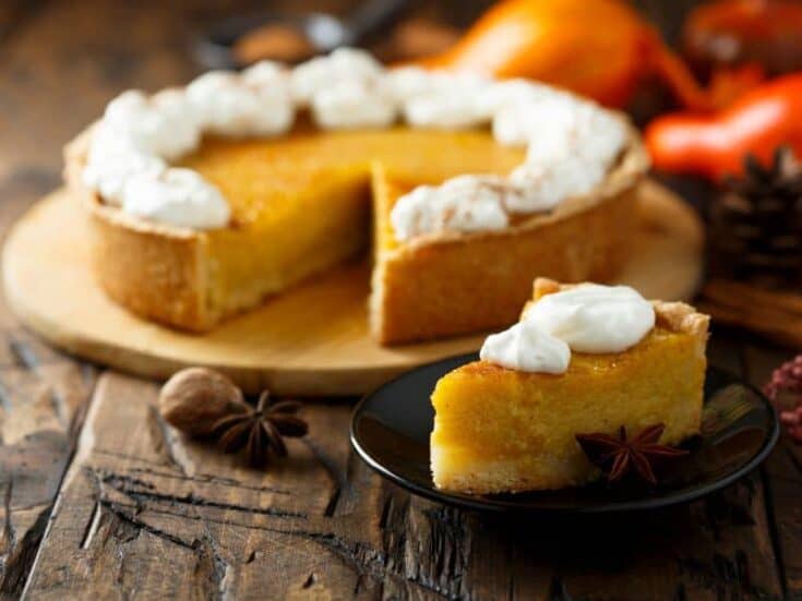 Pumpkin pie with whipped cream image