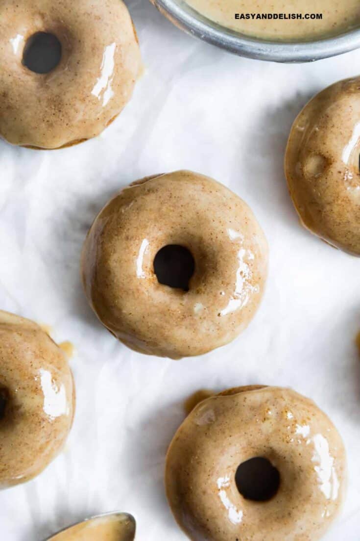 apple cider baked donuts on a table