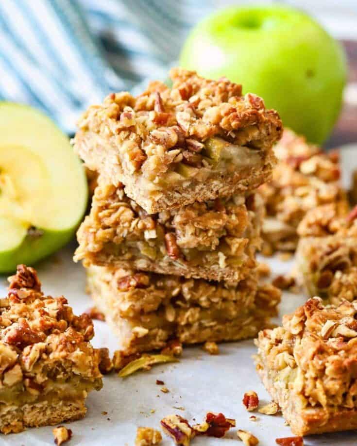 healthy apple oatmeal bars