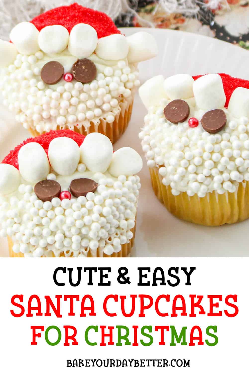 cute and easy santa cupcakes for christmas