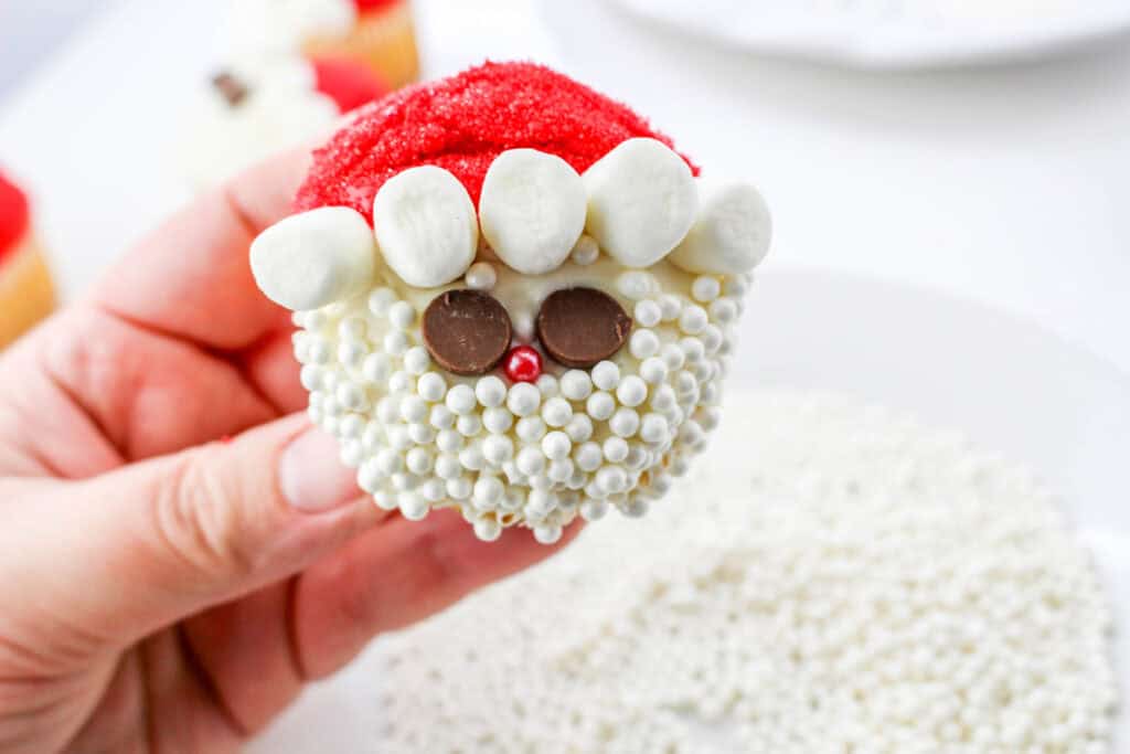 finished santa cupcake