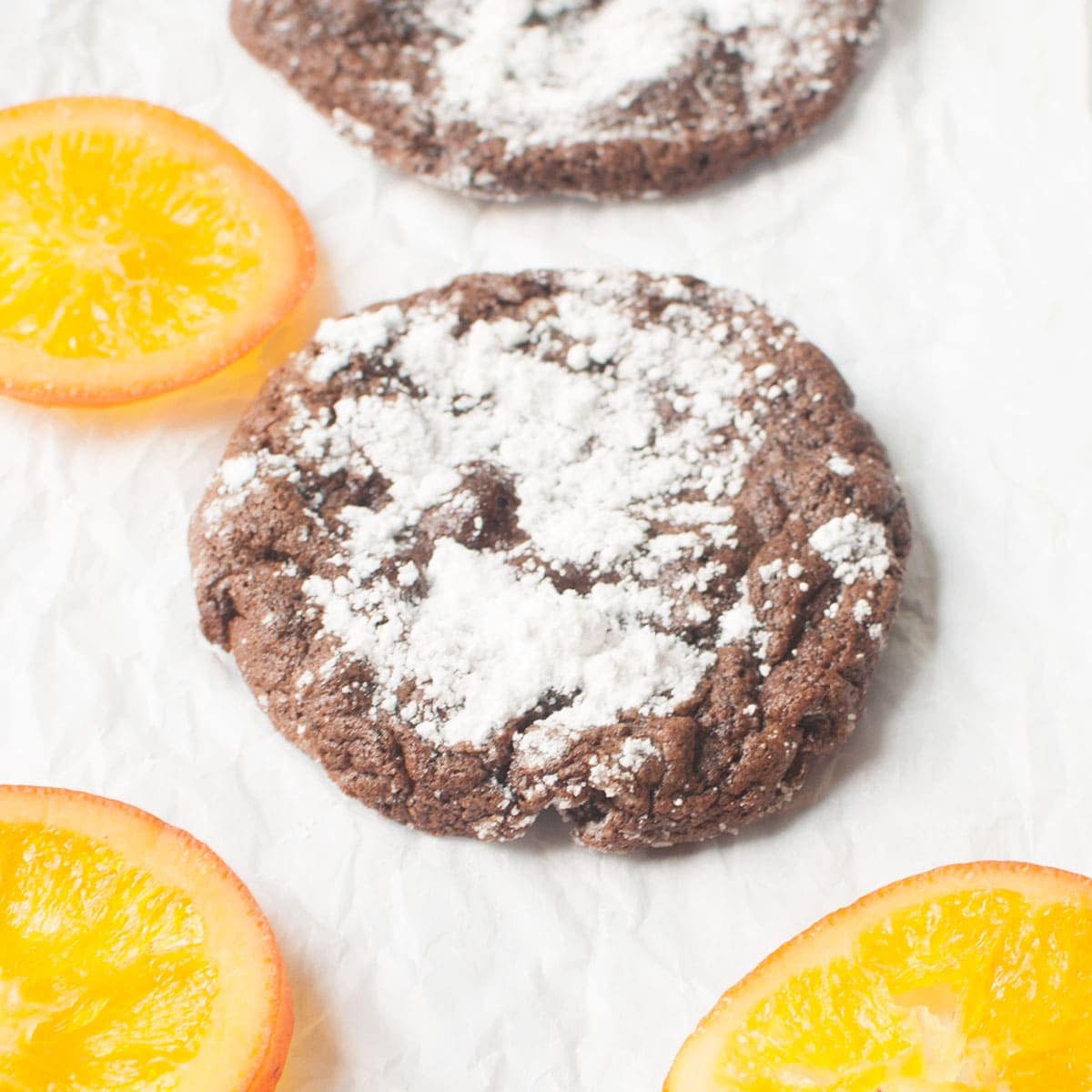 Chocolate Orange Crinkle Cookies hero