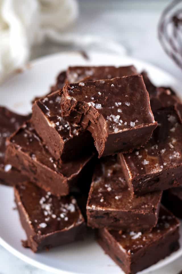 Vegan Chocolate Fudge Sprinkled with Sea Salt