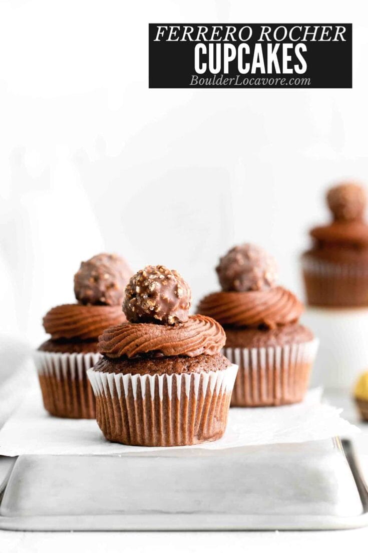 ferrero rocher cupcakes side view