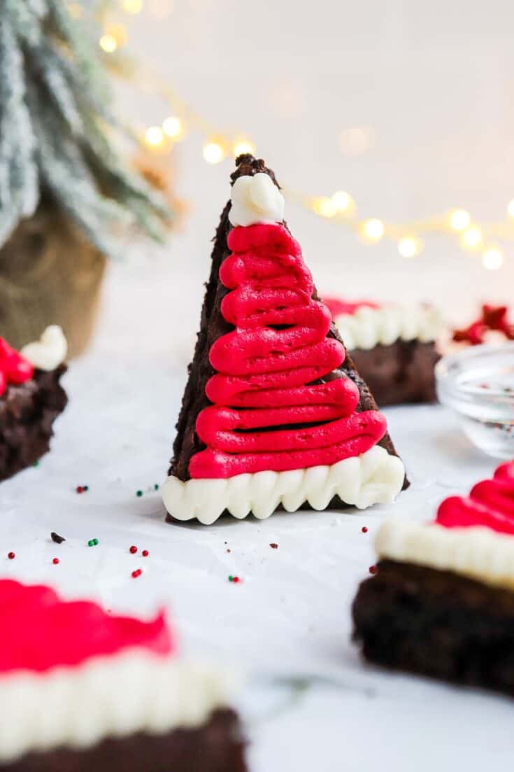 gluten free santa hat brownies