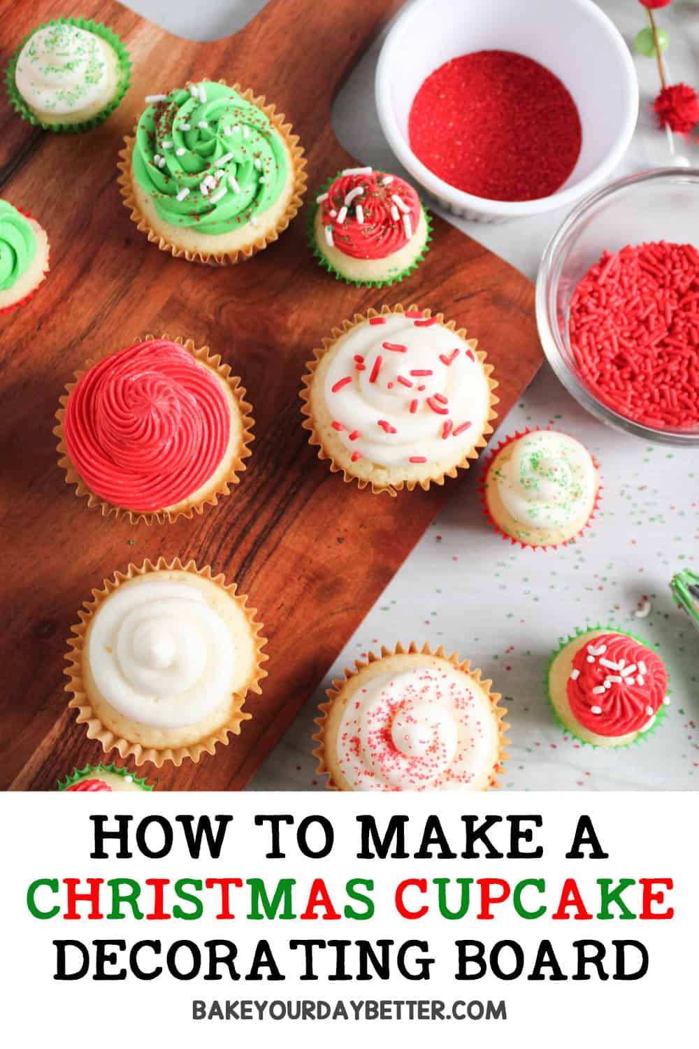 how to make a christmas cupcake decorating board