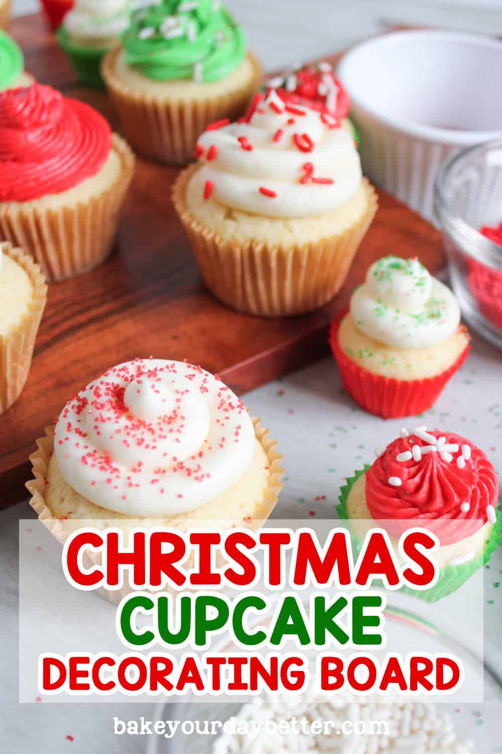 christmas cupcake decorating board