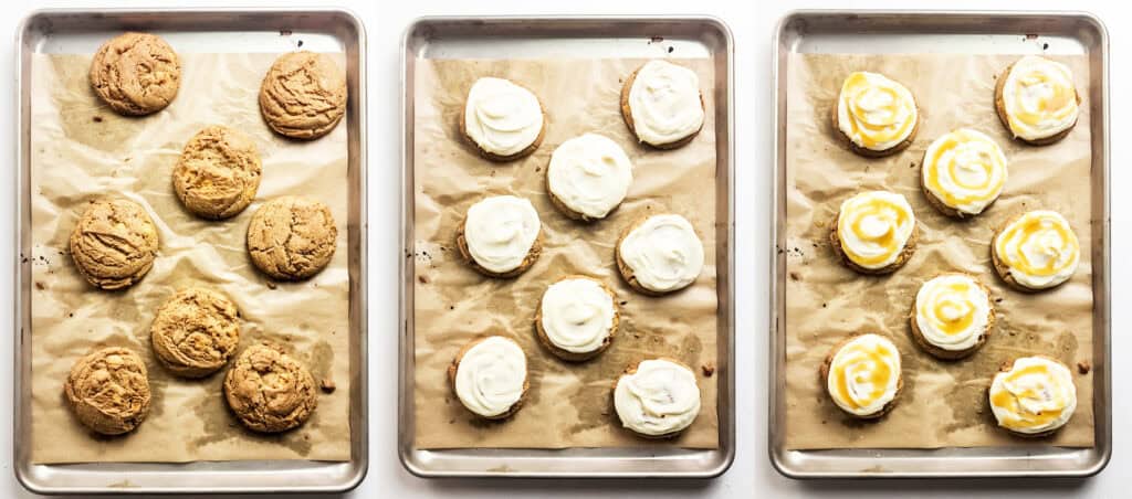 frosting the butterbeer cookies