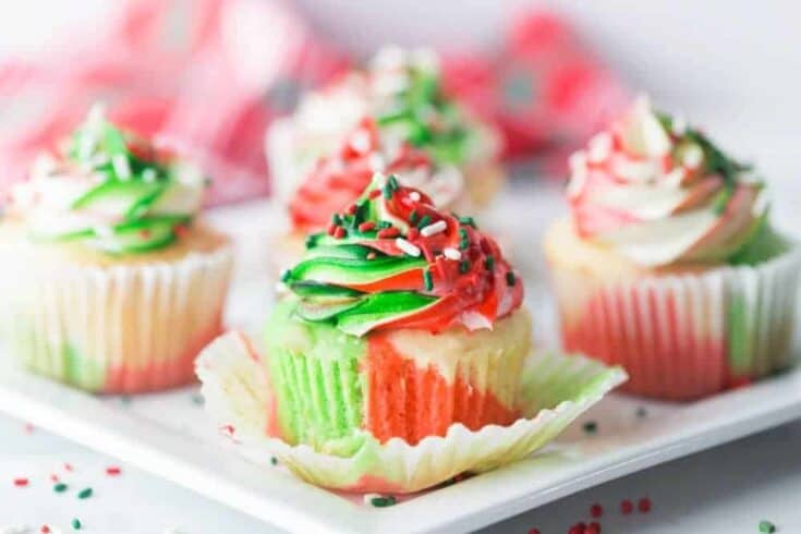 tricolor christmas cupcakes horiz image