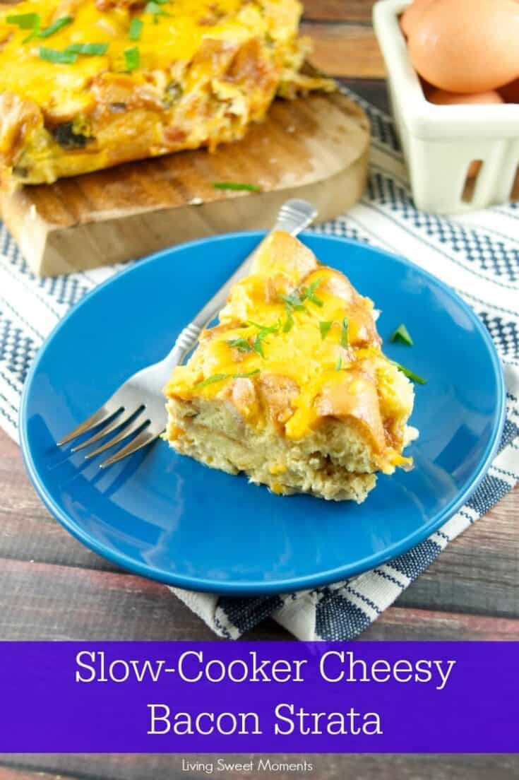 Slow Cooker Cheesy Bacon Strata recipe cover