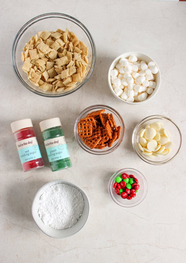 ingredients for christmas puppy chow