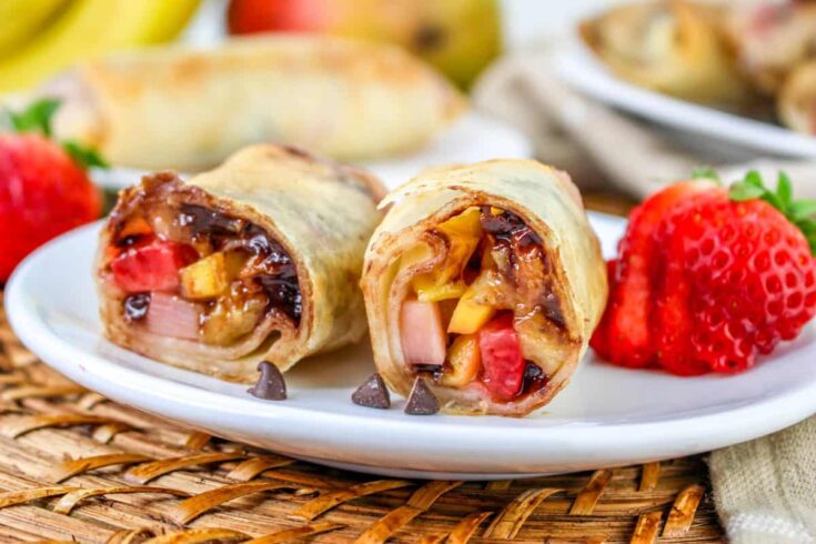 tropical dessert spring rolls