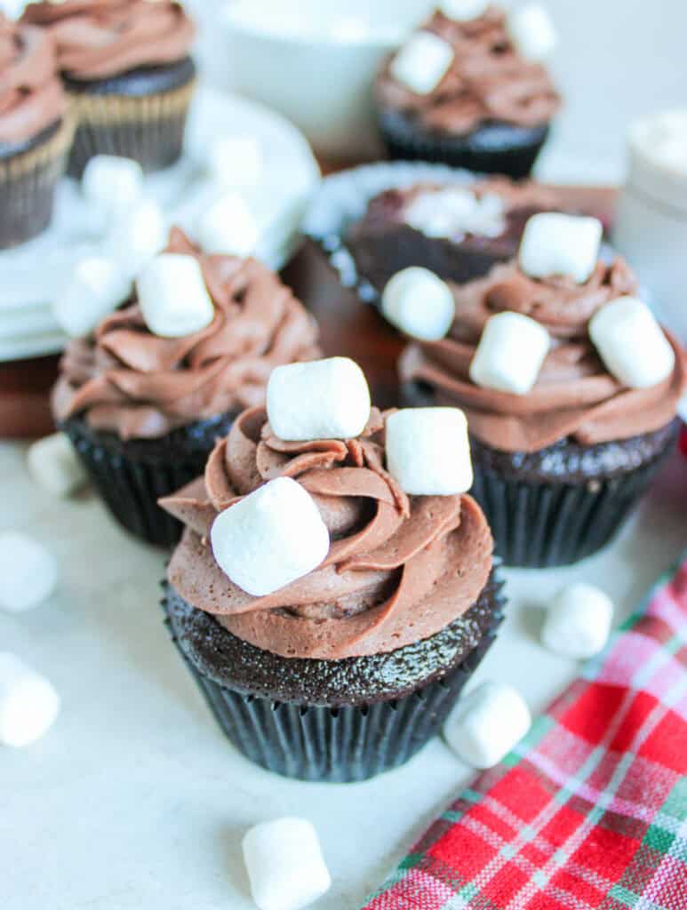 Finished hot chocolate cupcakes