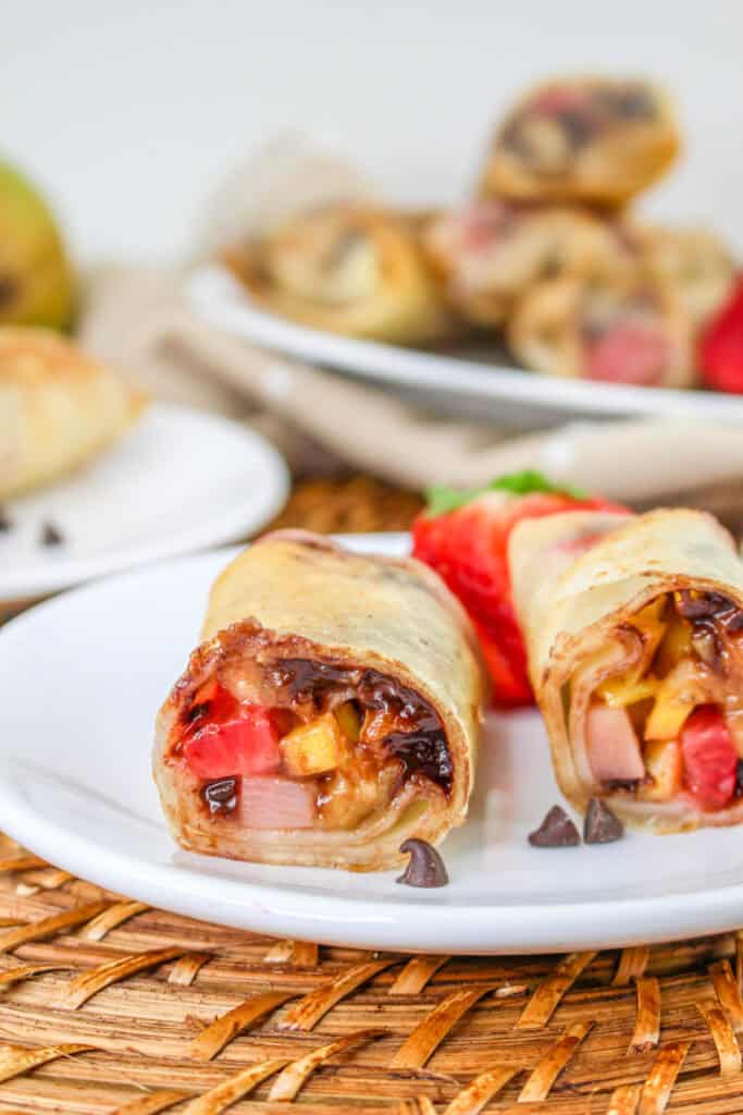 tropical dessert spring rolls