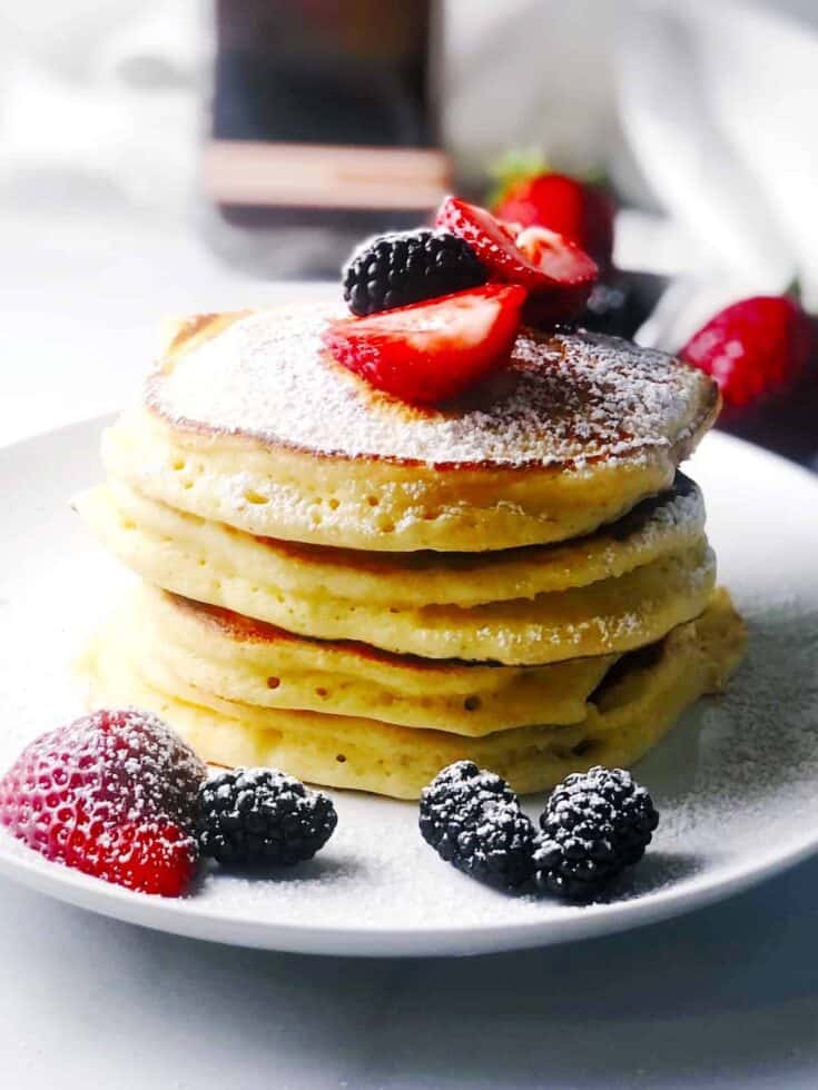 ricotta pancakes close up