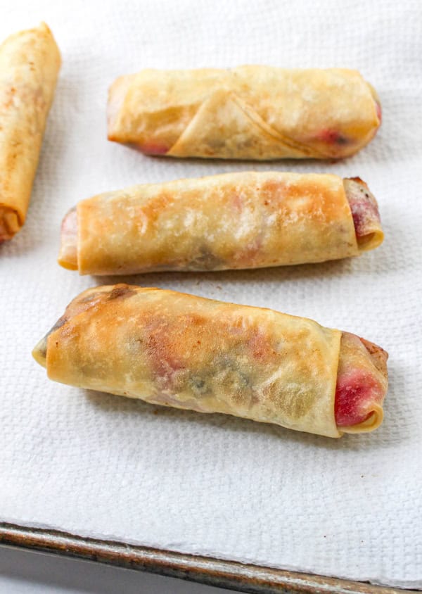 spring rolls after frying