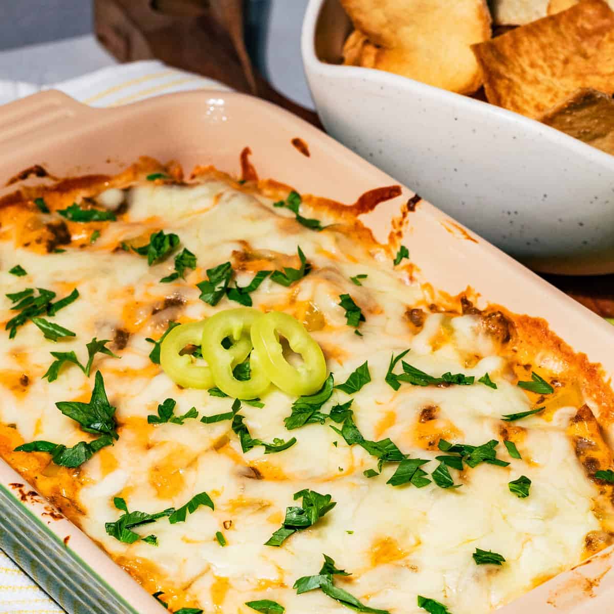 stuffed banana pepper dip featured