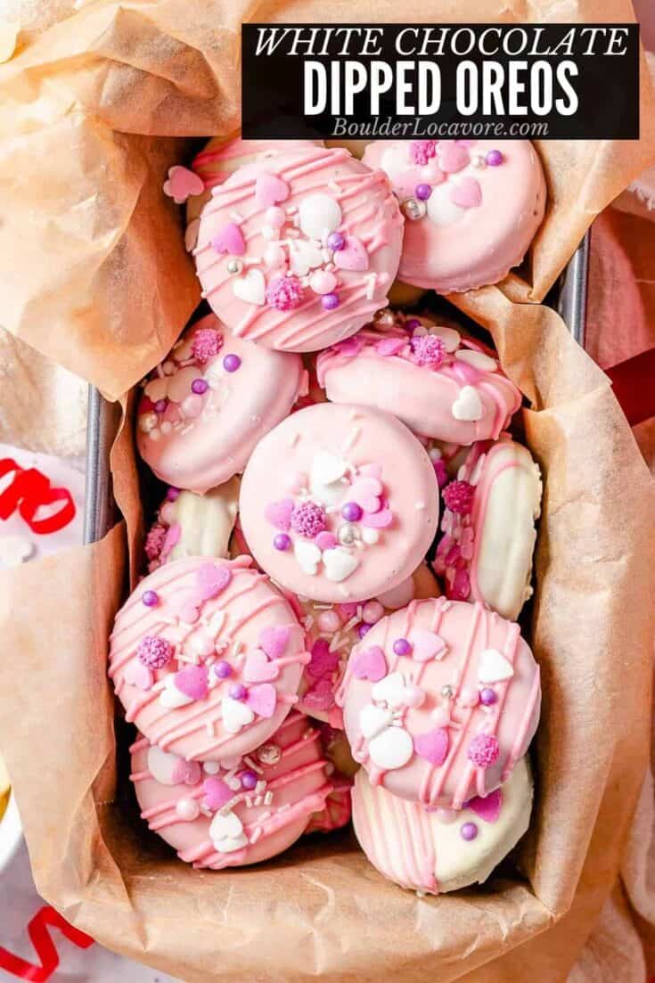 white chocolate covered oreos for Valentines Day