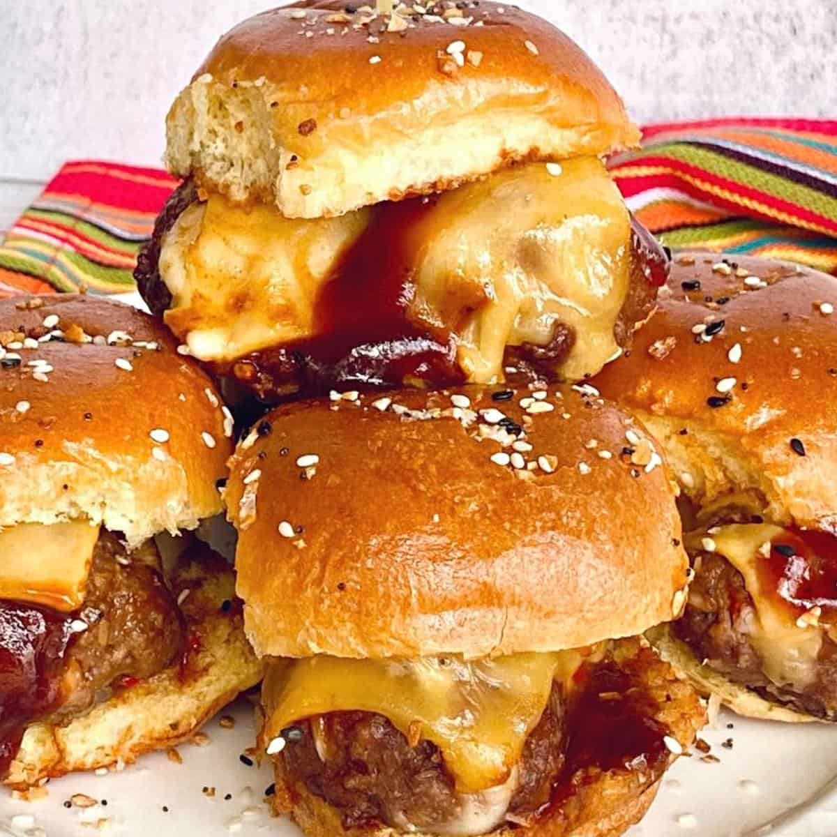 Cheesy Meatball Sliders with BBQ