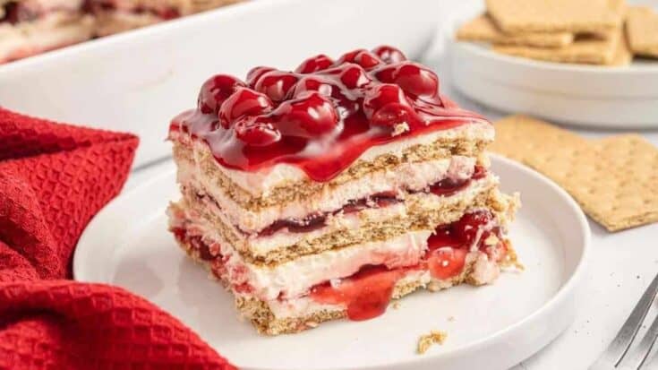 Cherry Cheesecake Icebox Cake featured