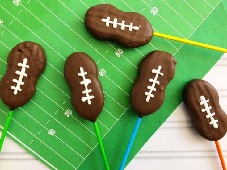 Easy Football Cookie Pops