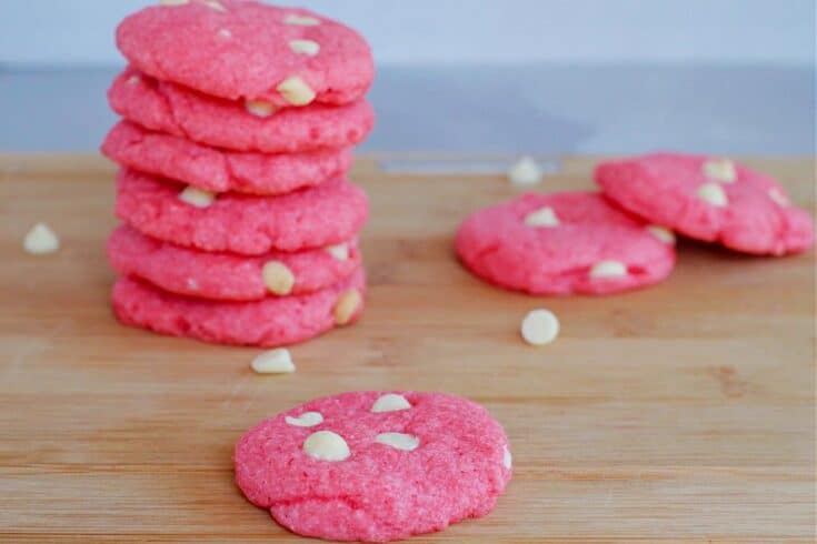 Strawberry Milkshake Cookies with white chocolate chips 1