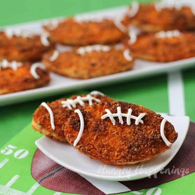 Superbowl party food bacon cheddar potato fritter footballs copy5