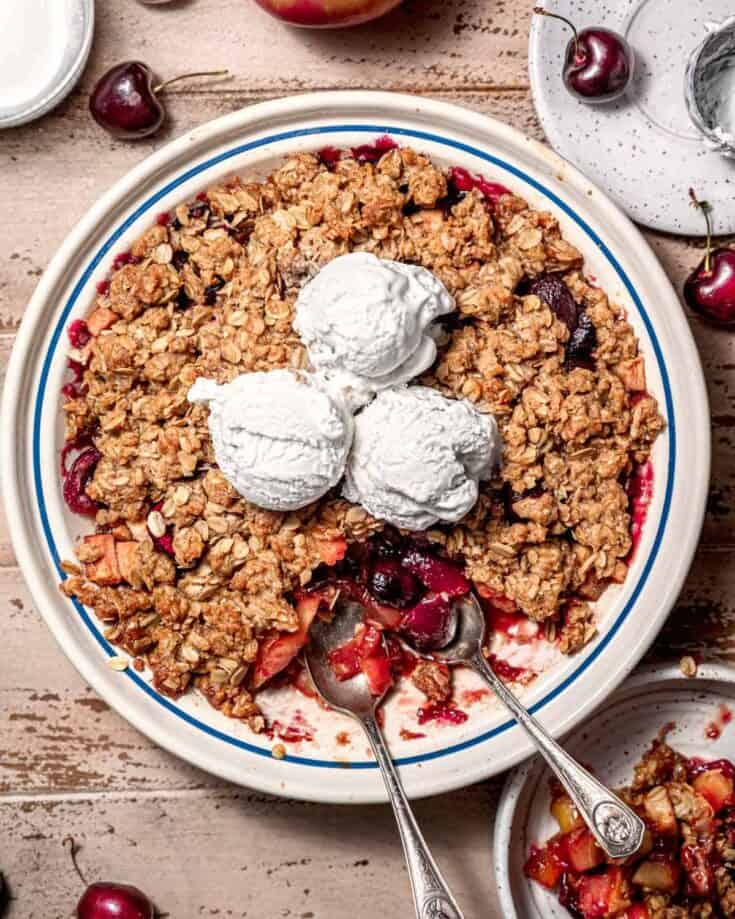 Vegan Cherry Apple Crisp Recipe