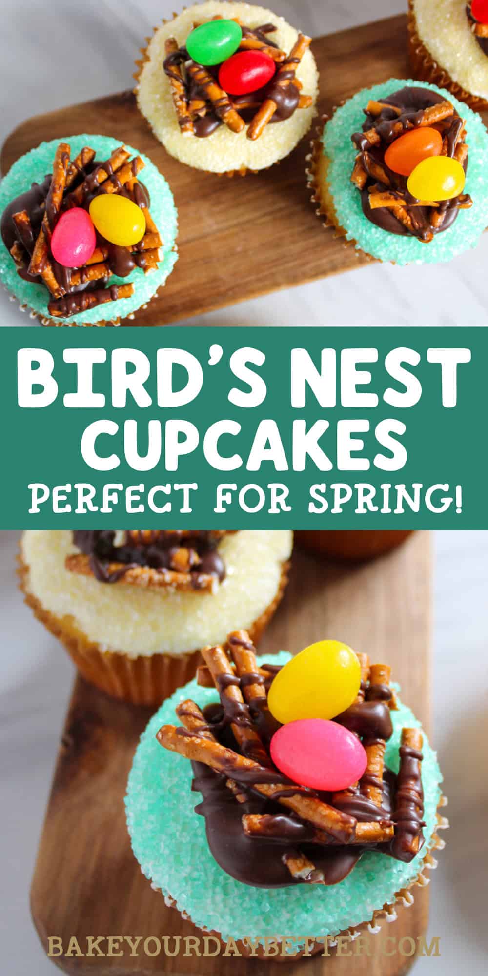 bird's nest cupcakes perfect for spring
