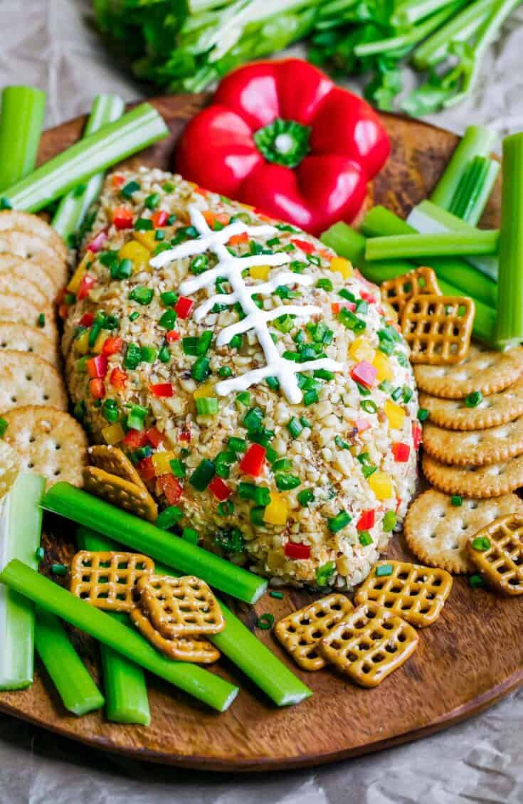 buffalo ranch football cheese ball recipe peas and crayons 7